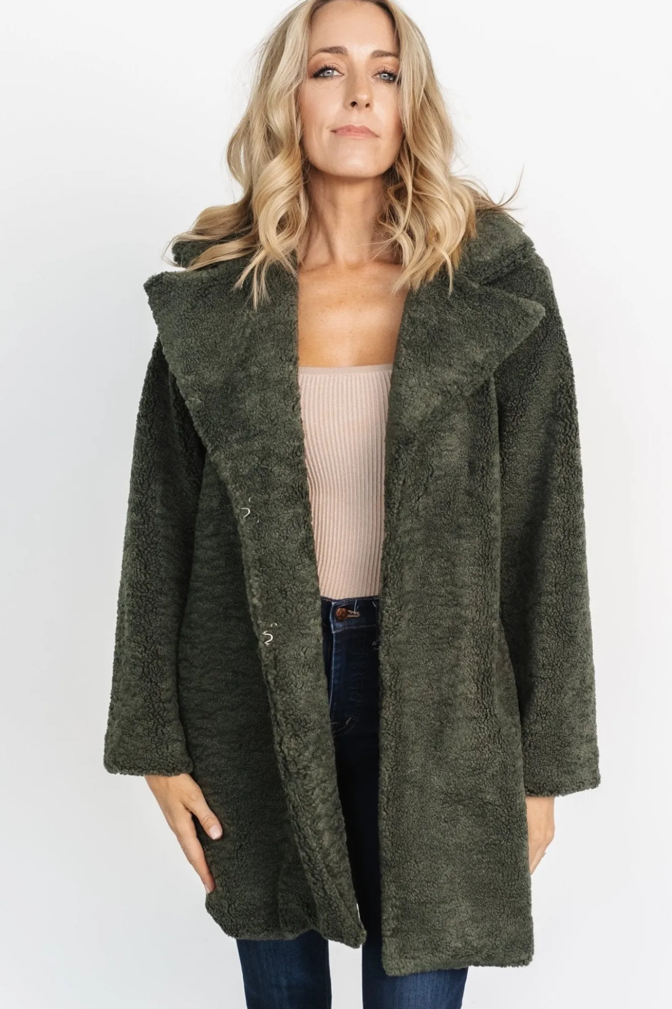 Baltic Born Damien Sherpa Coat | Dark Green