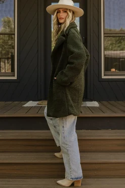 Baltic Born Damien Sherpa Coat | Dark Green