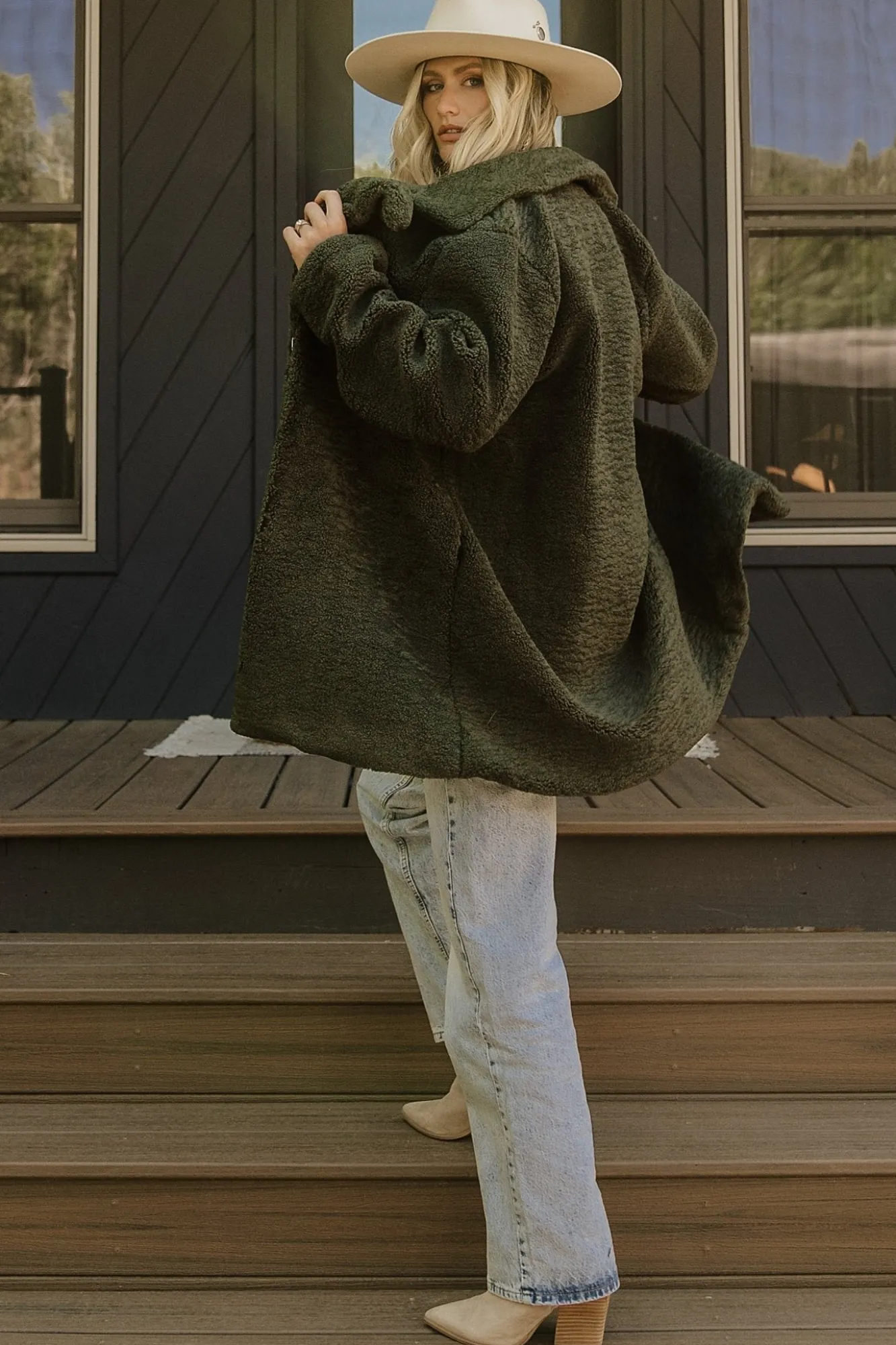 Baltic Born Damien Sherpa Coat | Dark Green