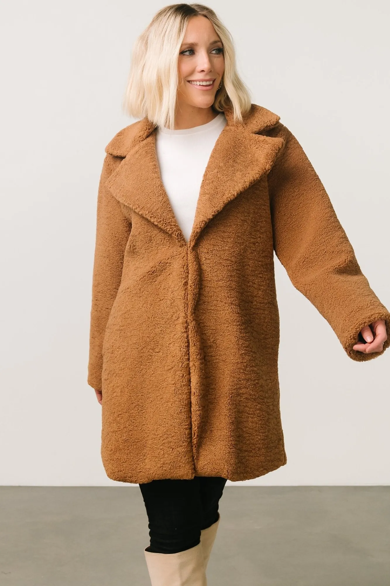 Baltic Born Damien Sherpa Coat | Dark Camel