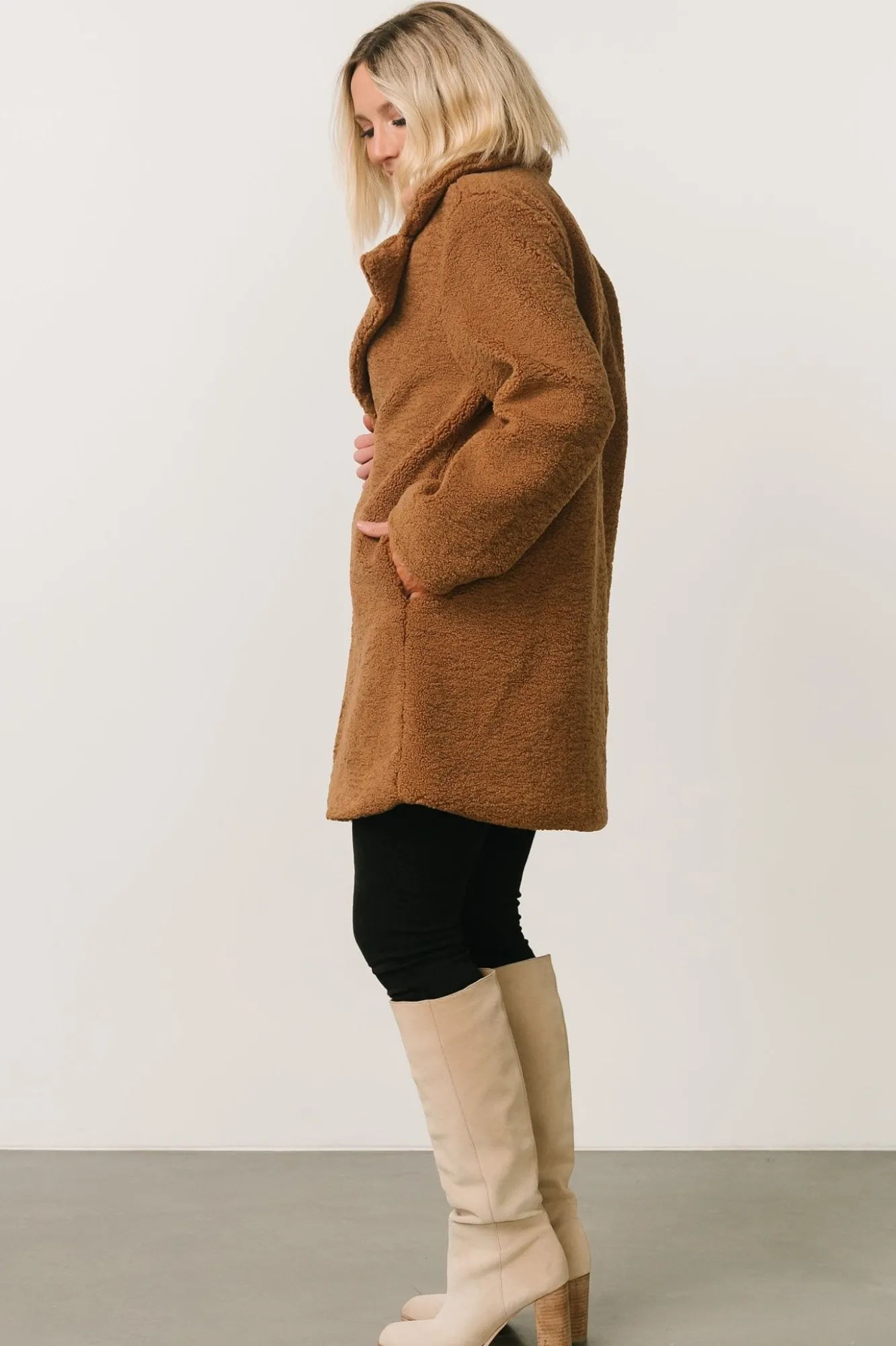 Baltic Born Damien Sherpa Coat | Dark Camel