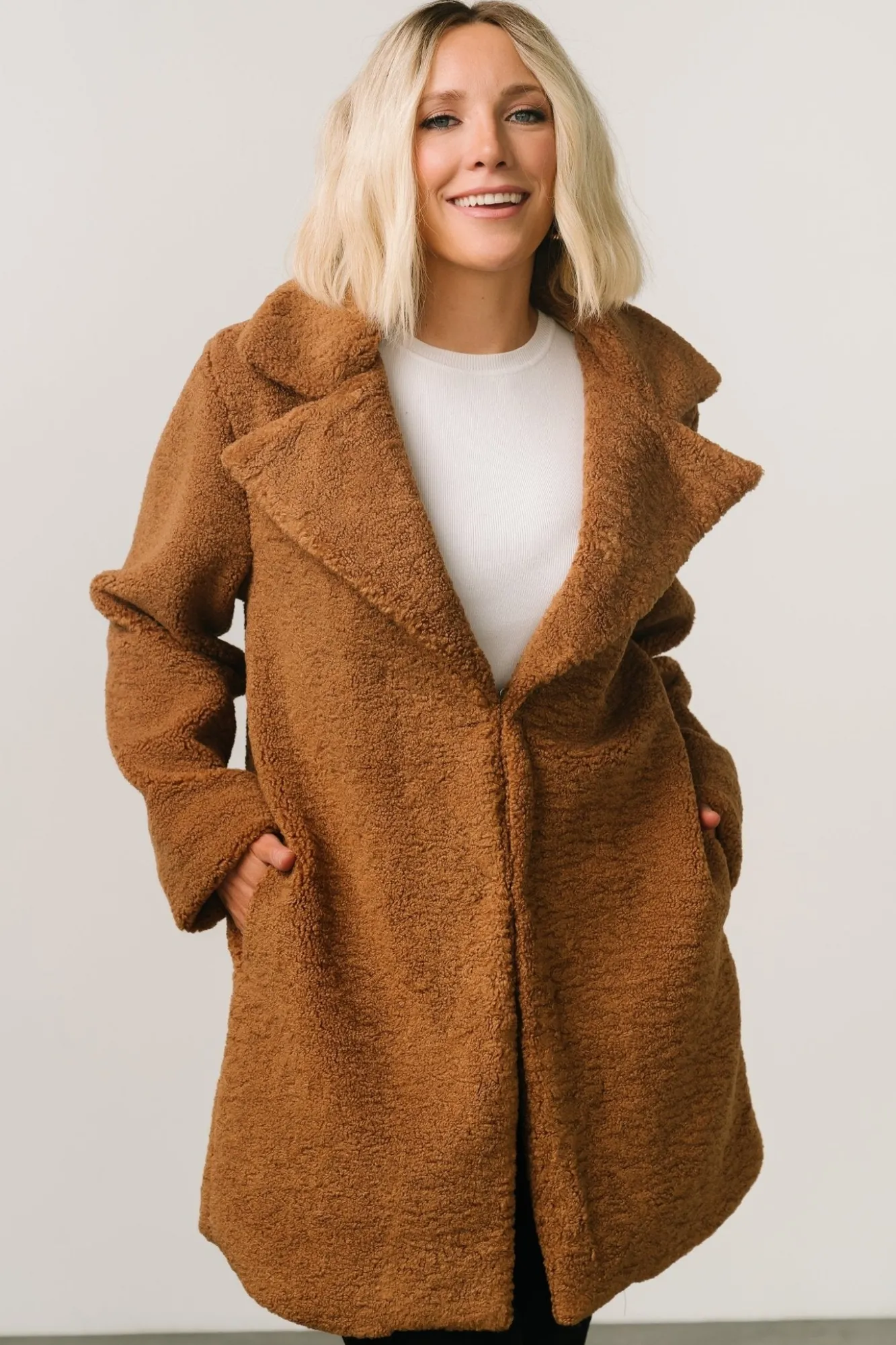 Baltic Born Damien Sherpa Coat | Dark Camel