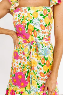 Baltic Born Dani Ruffle Tiered Midi Dress | Multi Floral