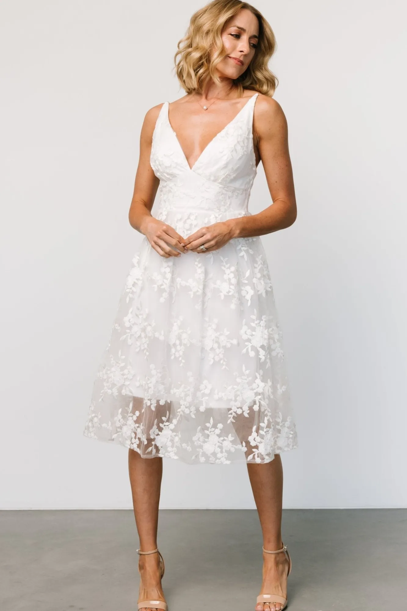 Baltic Born Dante Applique Midi Dress | Off White