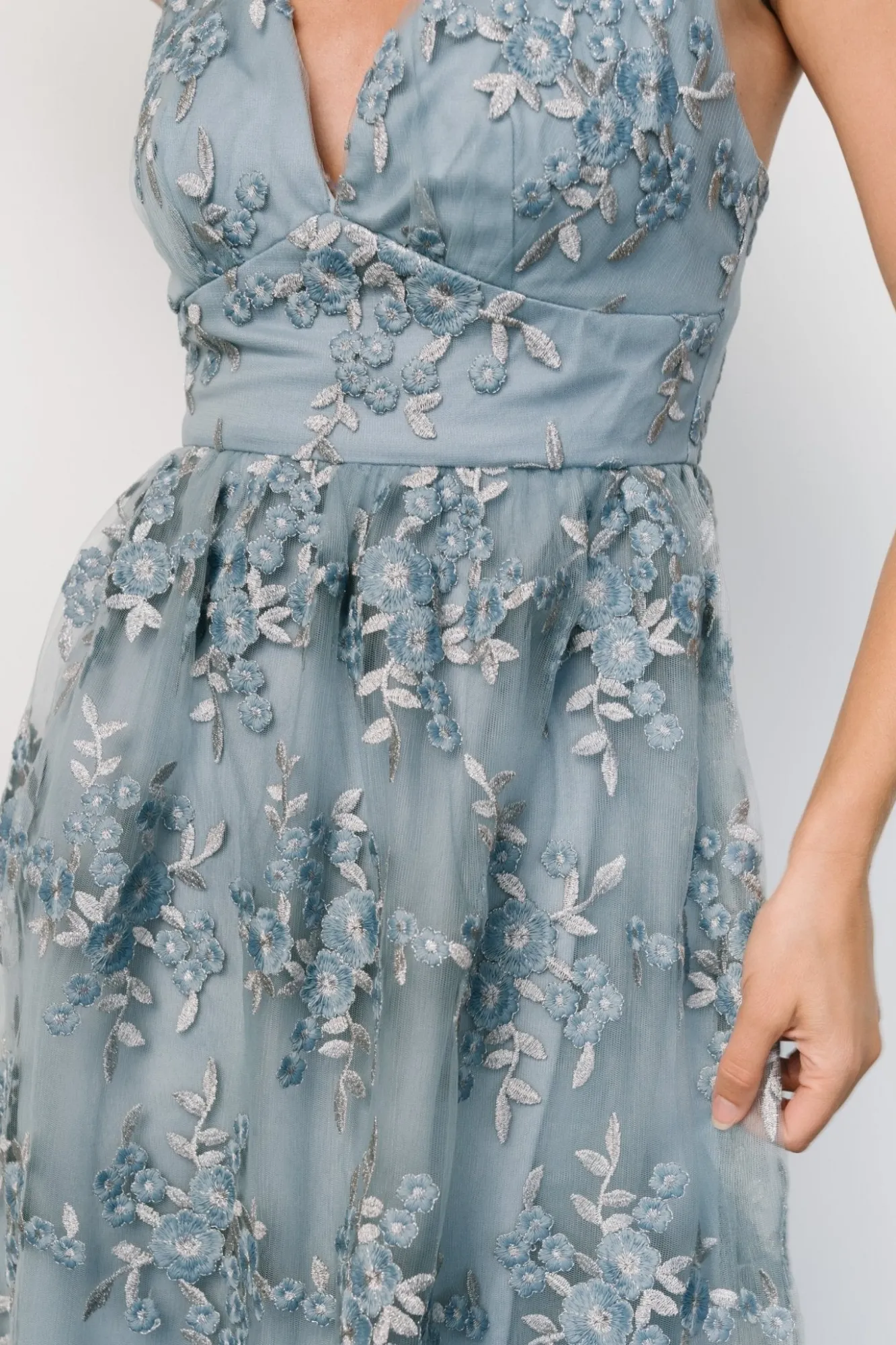 Baltic Born Dante Applique Midi Dress | Slate Blue