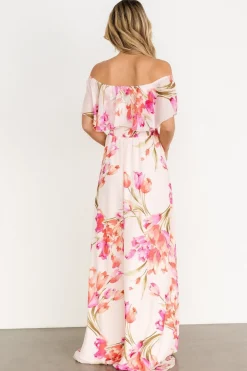 Baltic Born Daphne Off Shoulder Maxi Dress | Blush Floral
