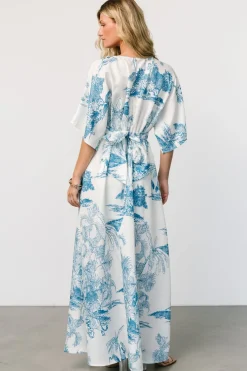 Baltic Born Dara Maxi Dress | Ivory + Blue Print