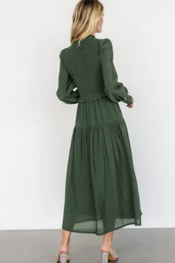 Baltic Born Daria Smocked Maxi Dress | Juniper Green
