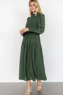 Baltic Born Daria Smocked Maxi Dress | Juniper Green