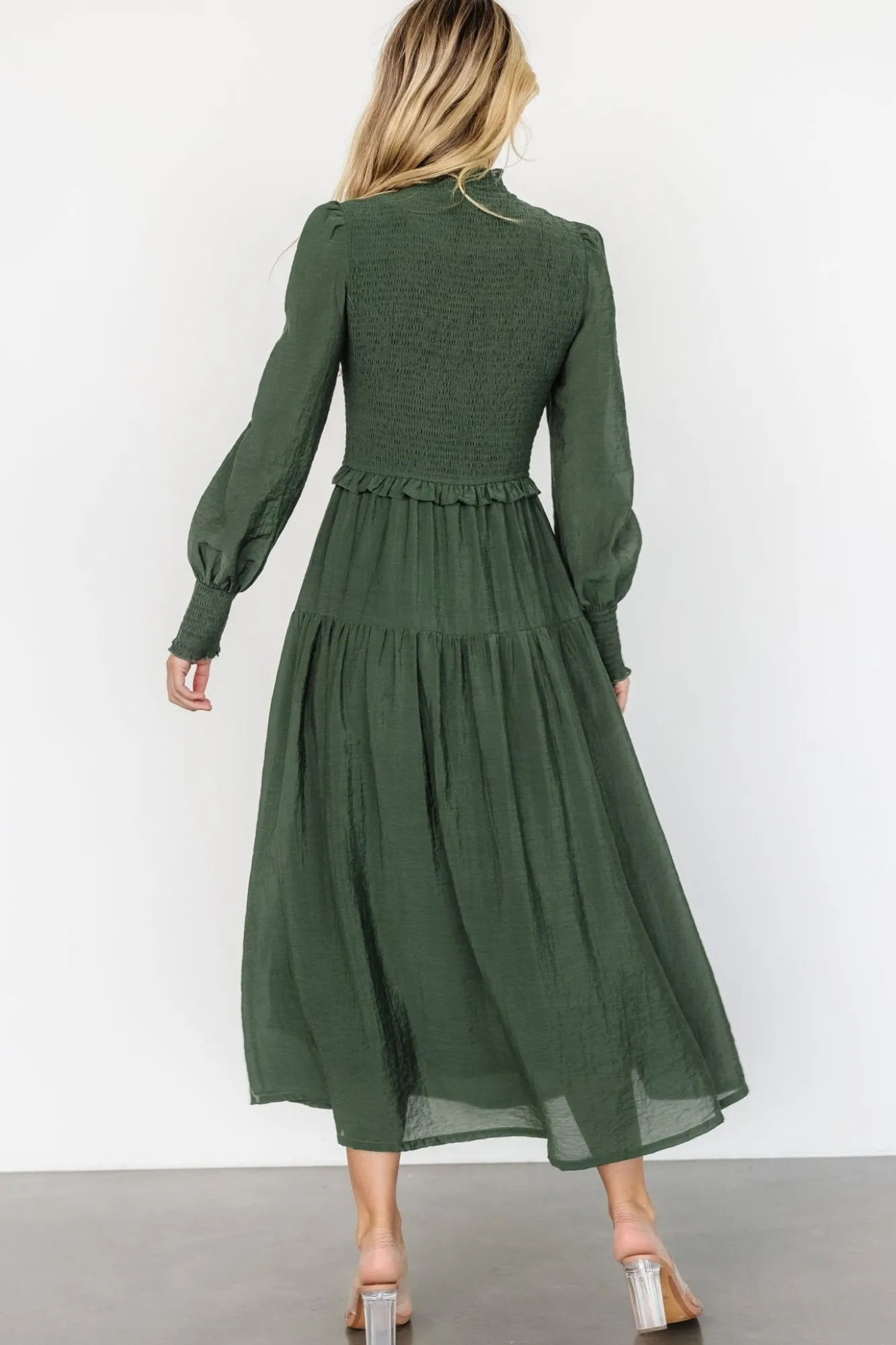Baltic Born Daria Smocked Maxi Dress | Juniper Green