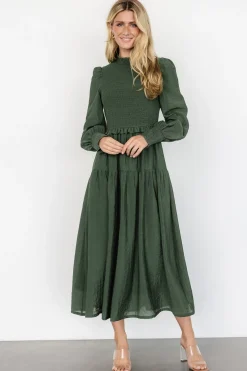 Baltic Born Daria Smocked Maxi Dress | Juniper Green
