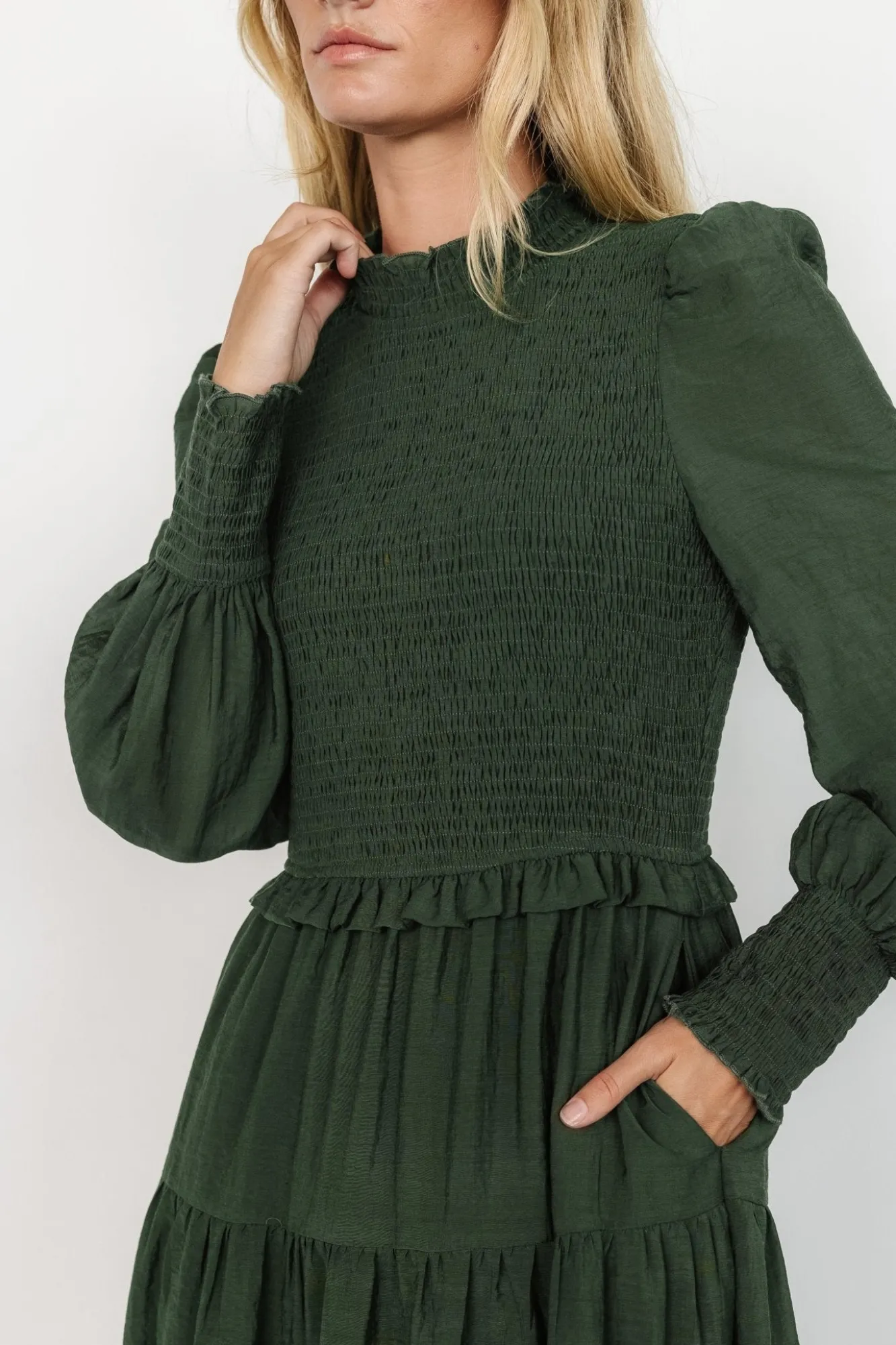 Baltic Born Daria Smocked Maxi Dress | Juniper Green