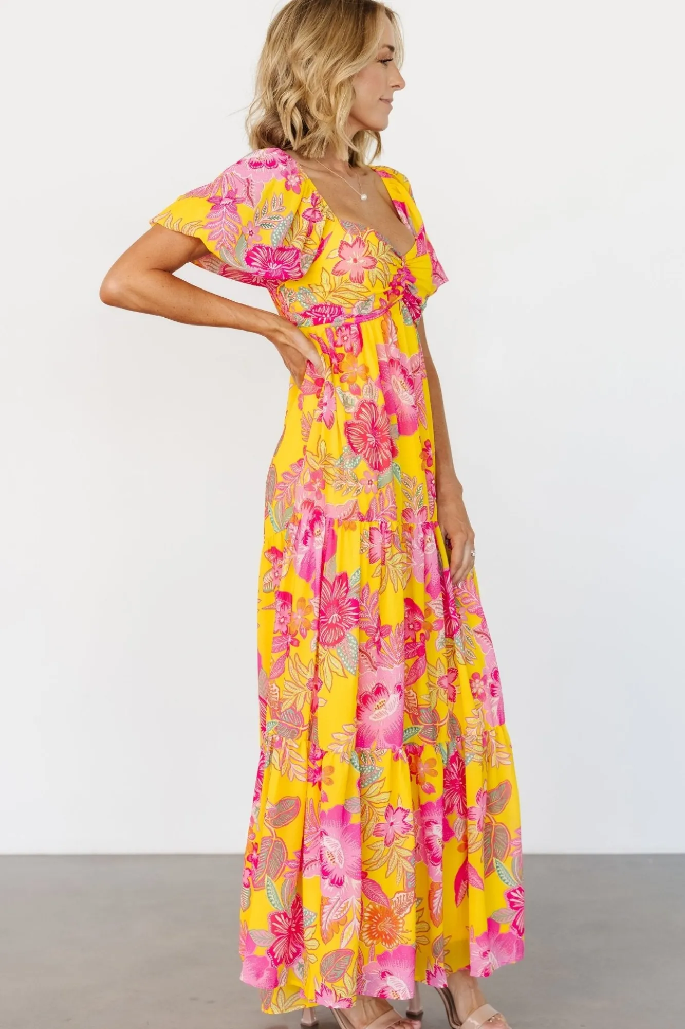 Baltic Born Darla Maxi Dress | Yellow + Pink Floral