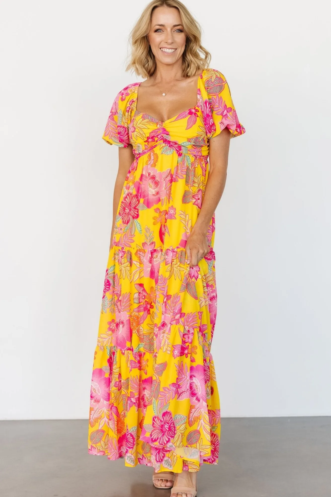 Baltic Born Darla Maxi Dress | Yellow + Pink Floral