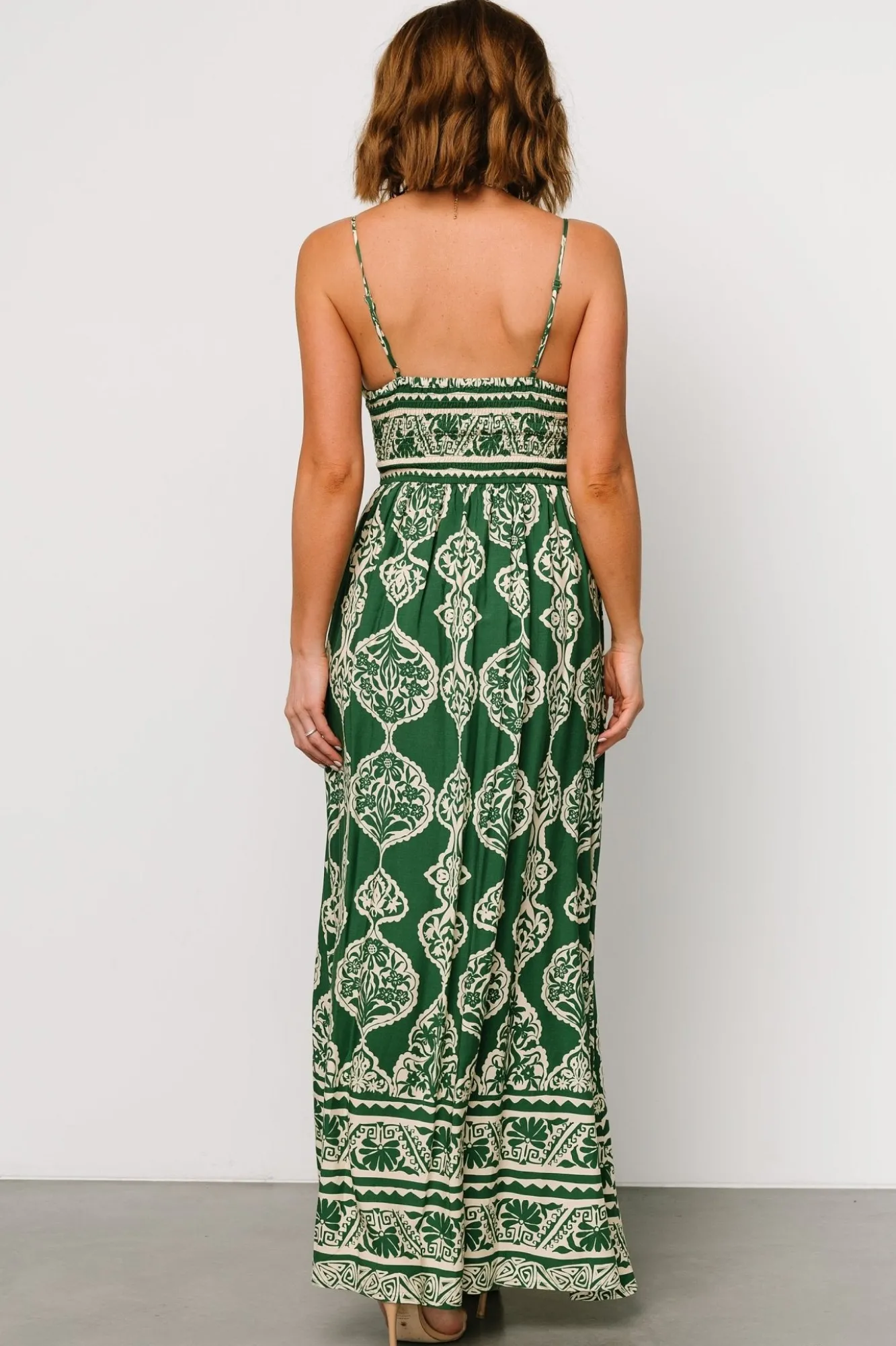 Baltic Born Davinah V Neck Maxi Dress | Green Print