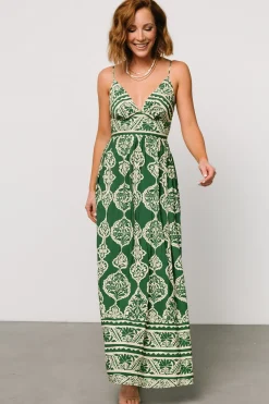 Baltic Born Davinah V Neck Maxi Dress | Green Print