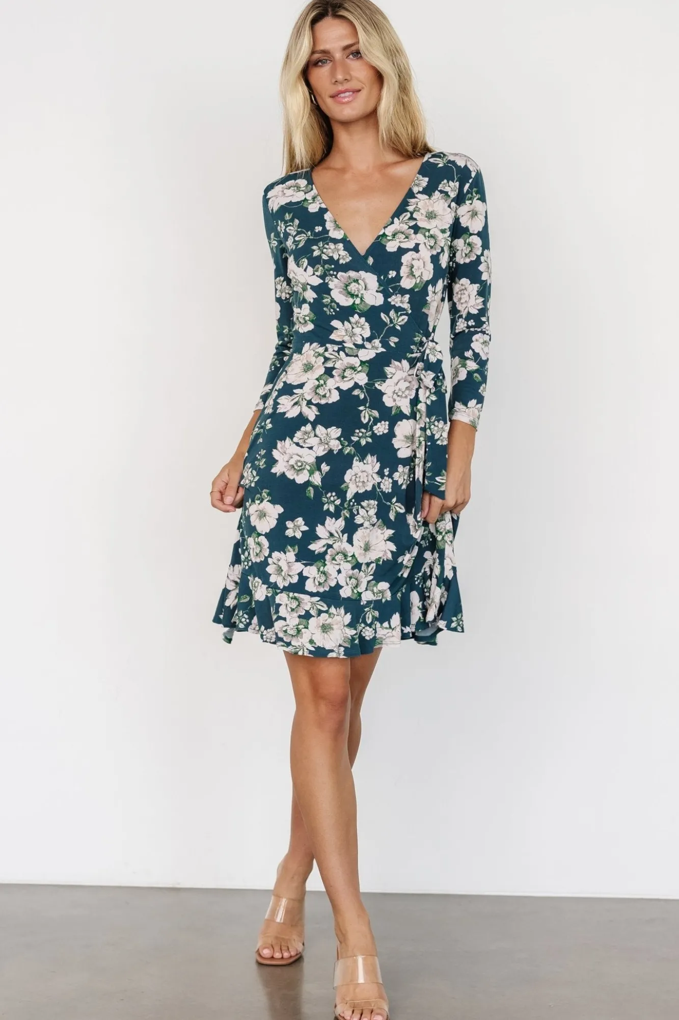 Baltic Born Declan Short Dress | Dark Green Floral