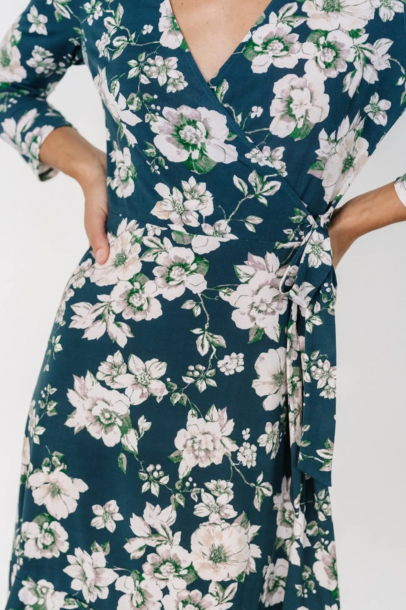 Baltic Born Declan Short Dress | Dark Green Floral