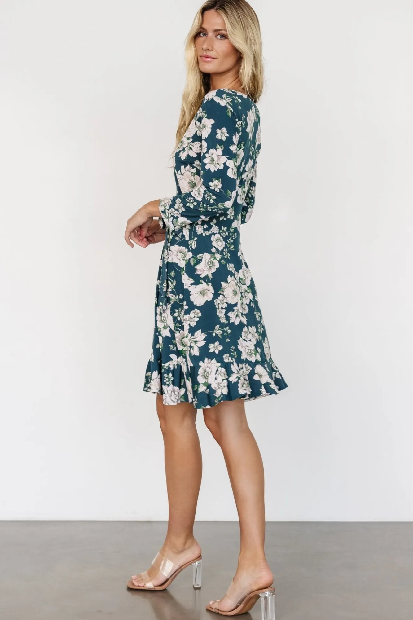 Baltic Born Declan Short Dress | Dark Green Floral