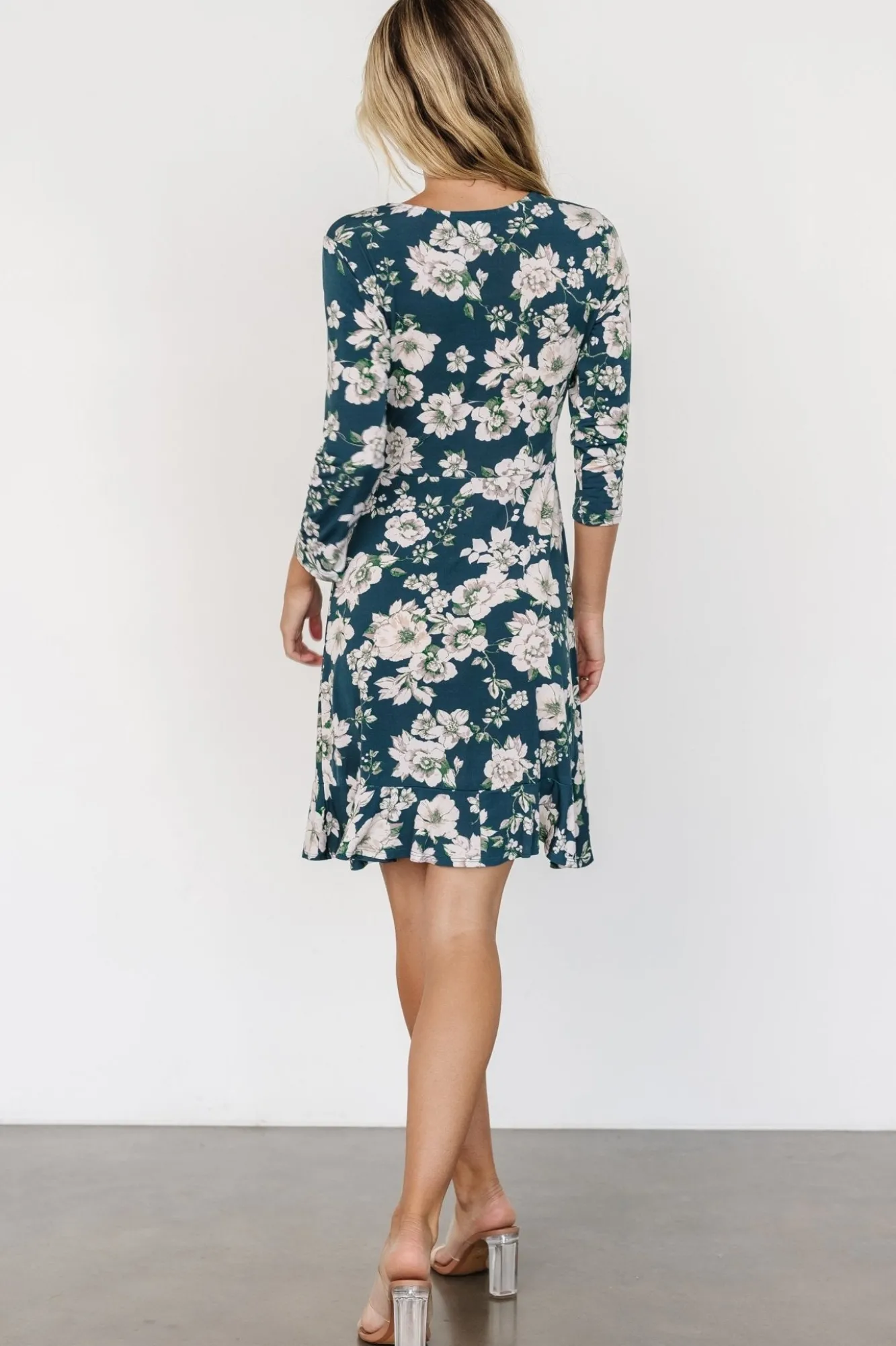 Baltic Born Declan Short Dress | Dark Green Floral