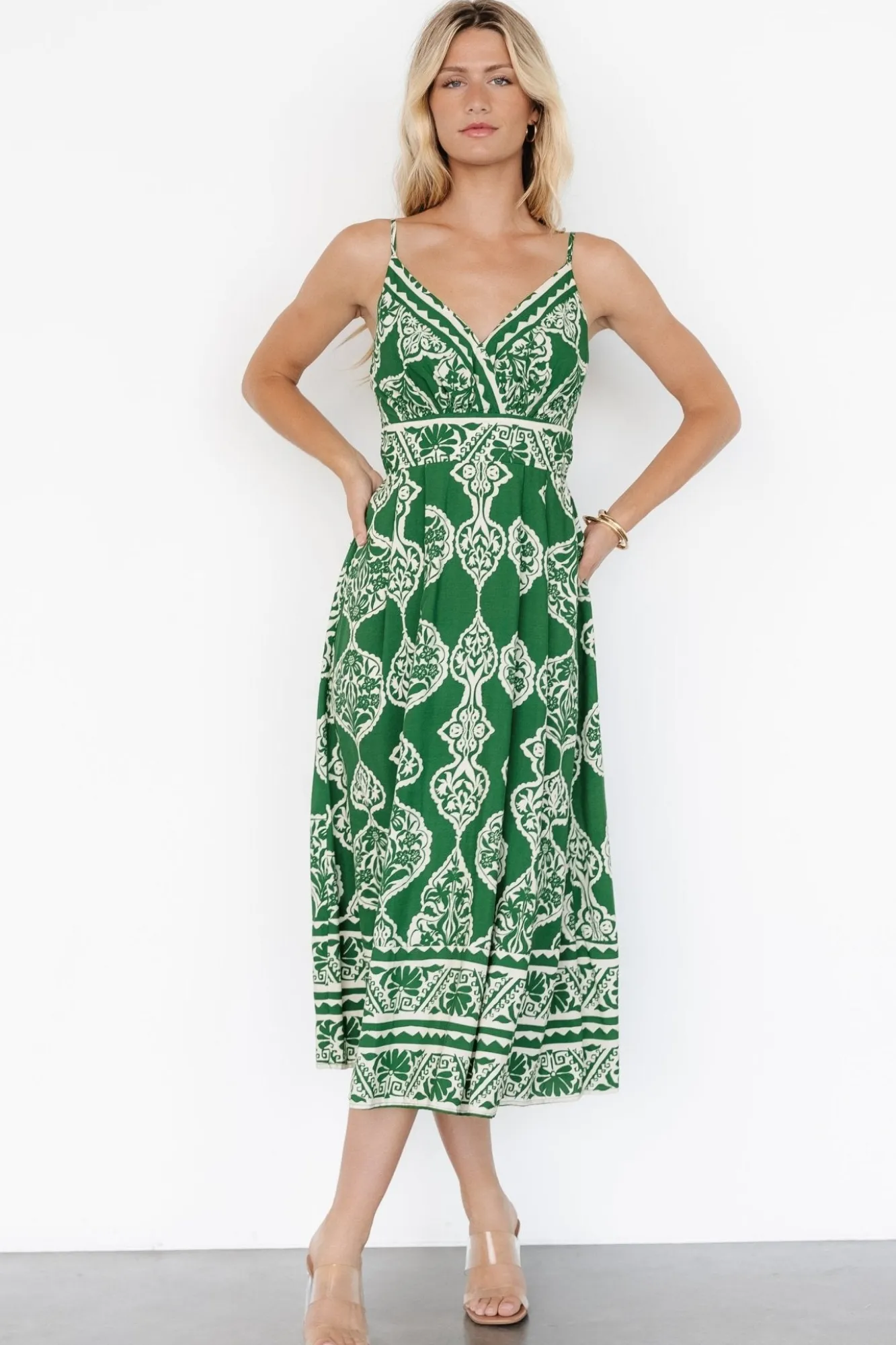 Baltic Born Delia Midi Dress | Green Print