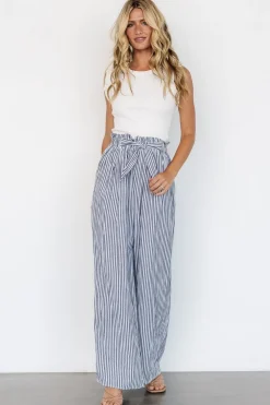 Baltic Born Delphi Wide Leg Pants | Navy Stripe