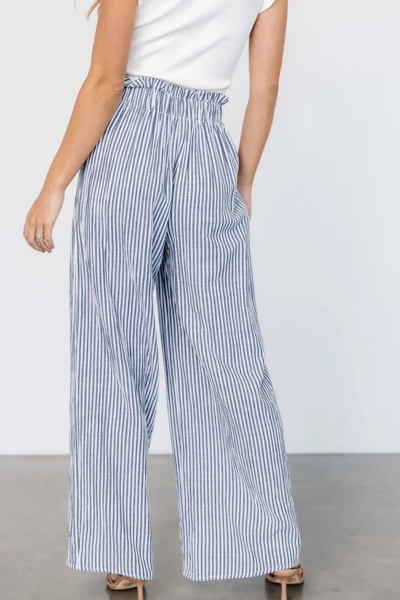 Baltic Born Delphi Wide Leg Pants | Navy Stripe
