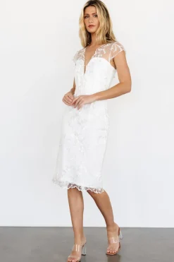 Baltic Born Delphine Applique Midi Dress | Off White