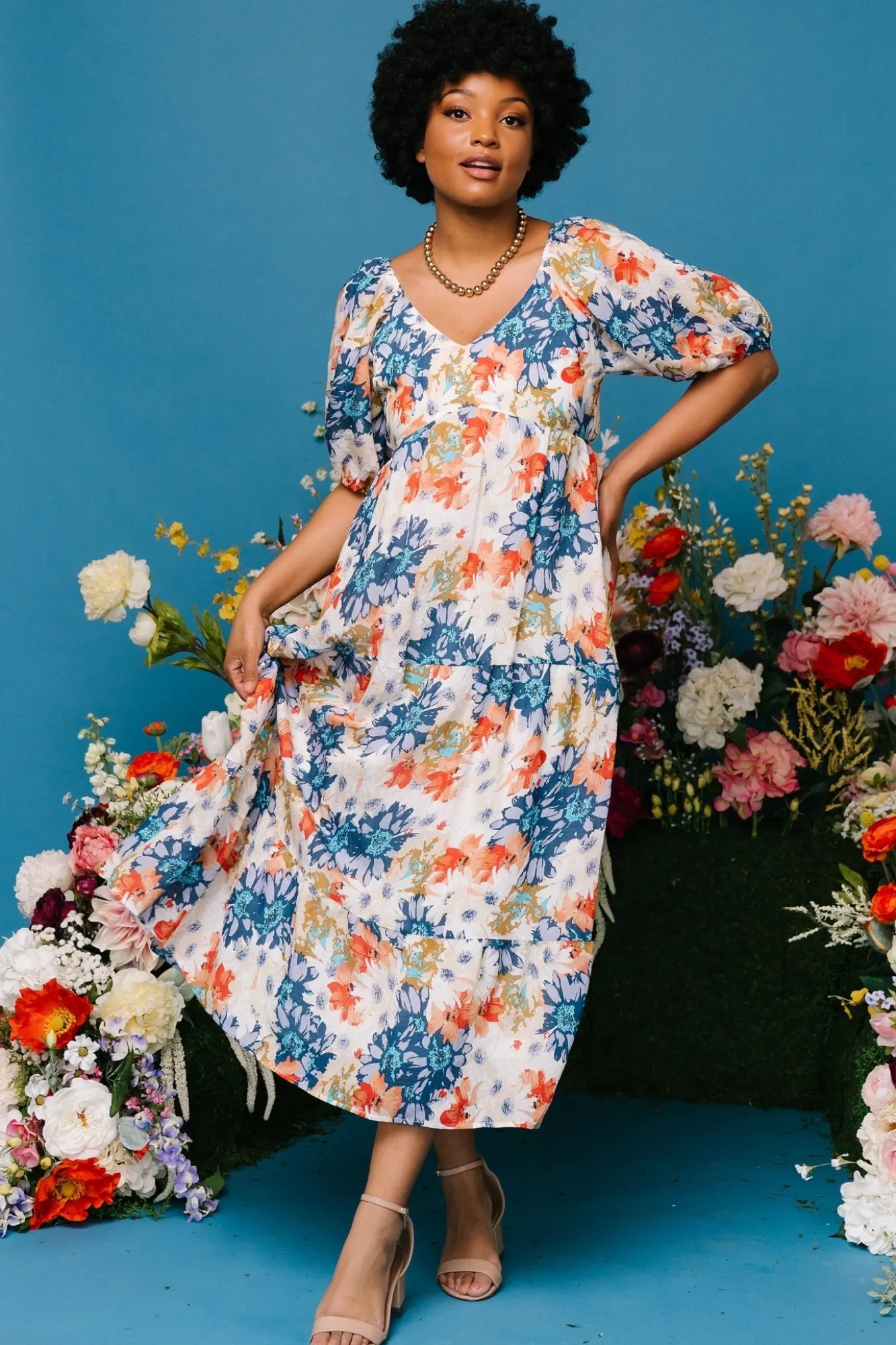 Baltic Born Denton Midi Dress | Blue Multi
