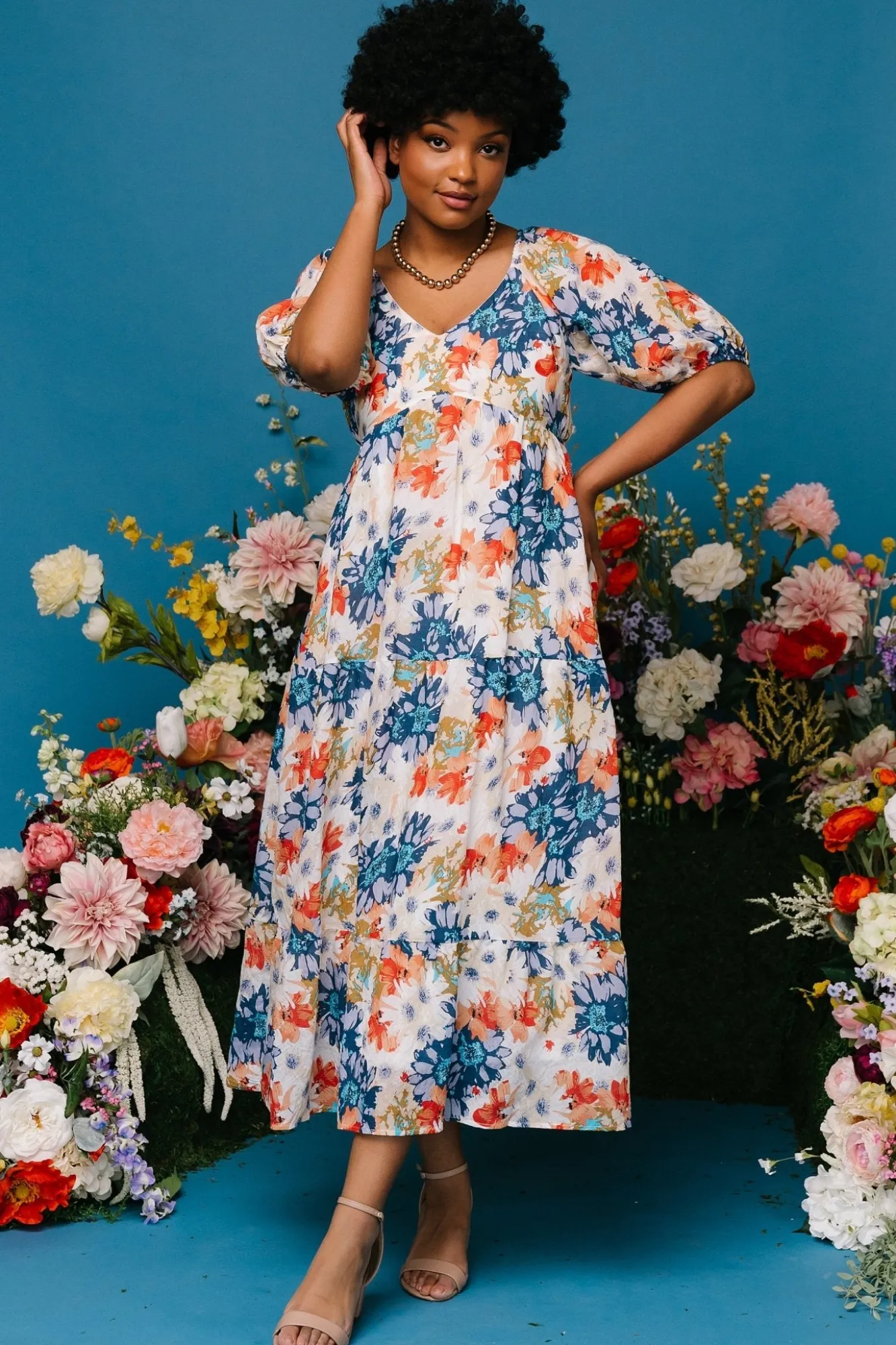 Baltic Born Denton Midi Dress | Blue Multi