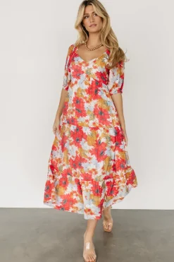 Baltic Born Denton Midi Dress | Red Multi