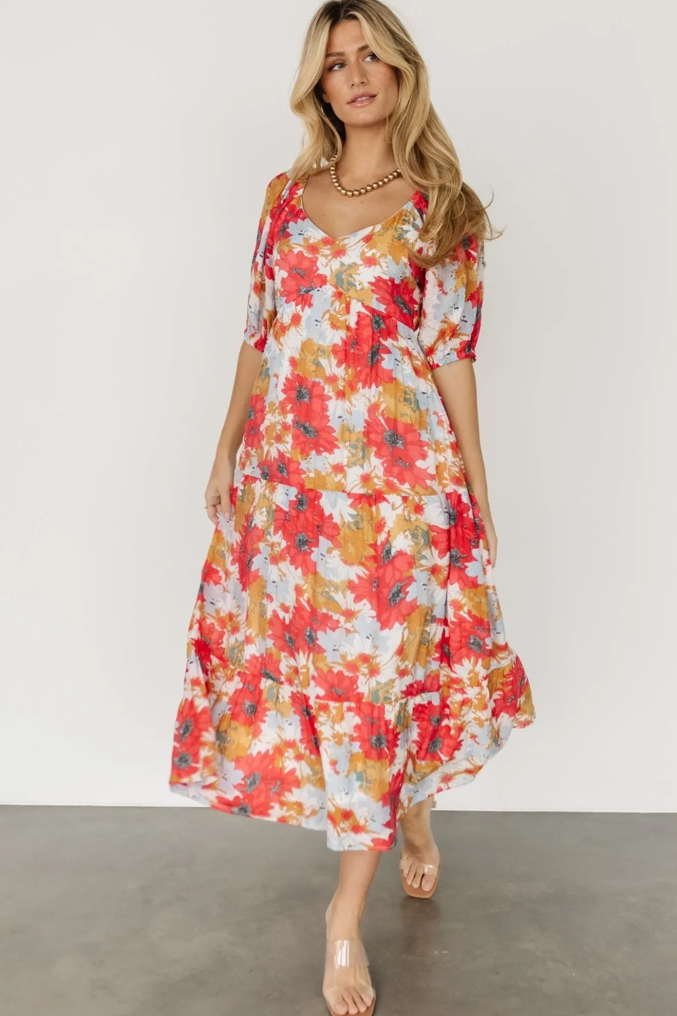 Baltic Born Denton Midi Dress | Red Multi