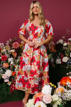 Baltic Born Denton Midi Dress | Red Multi