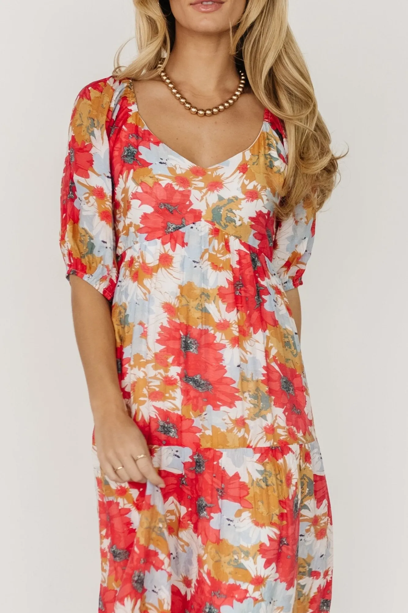 Baltic Born Denton Midi Dress | Red Multi