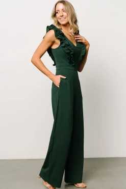Baltic Born Descanso Ruffle Jumpsuit | Dark Green