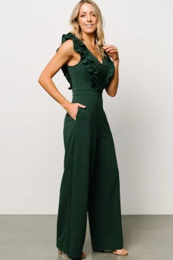 Baltic Born Descanso Ruffle Jumpsuit | Dark Green