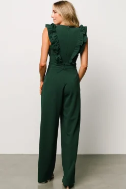 Baltic Born Descanso Ruffle Jumpsuit | Dark Green