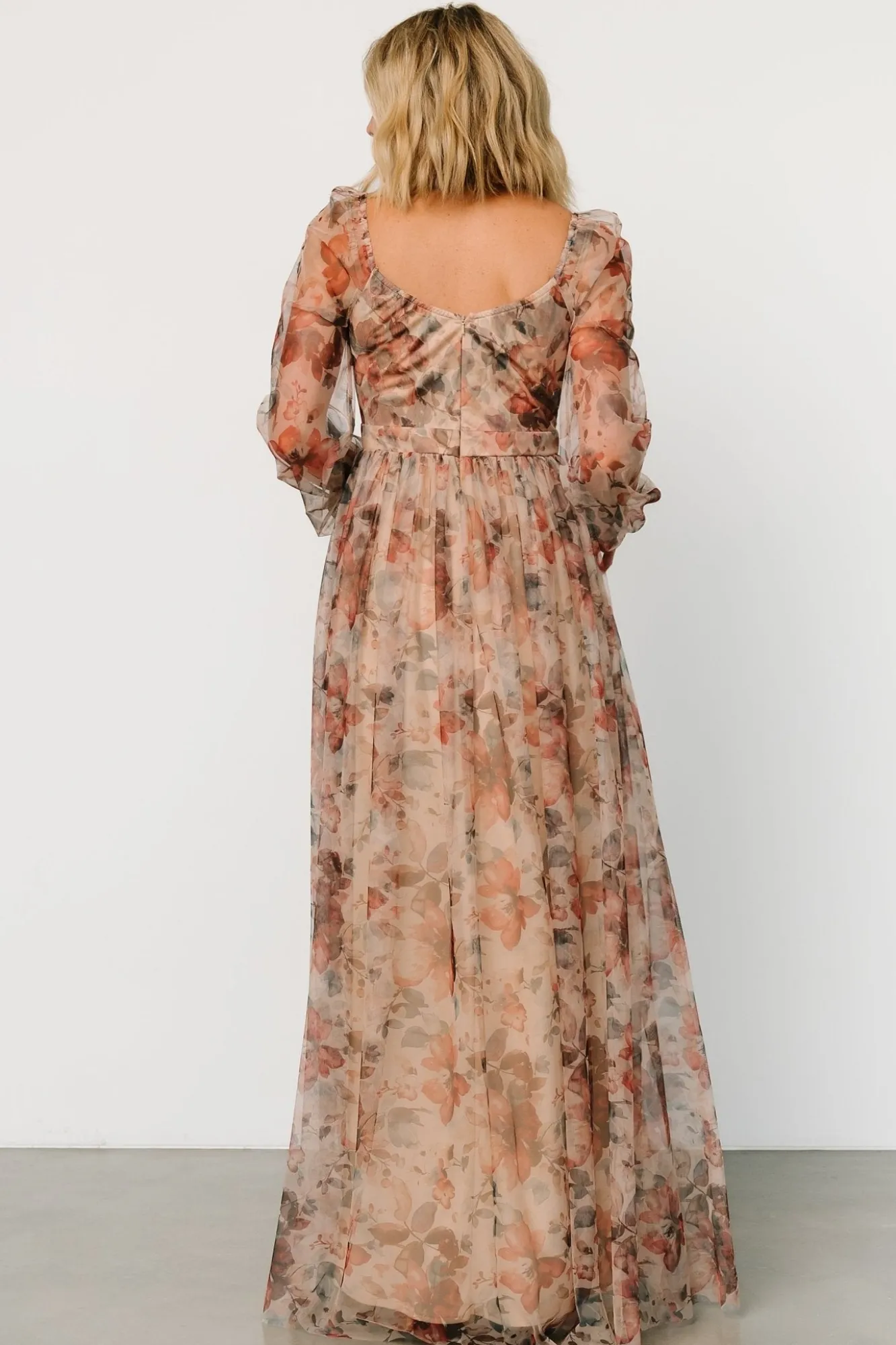 Baltic Born Desiree Tulle Maxi Dress | Taupe Floral