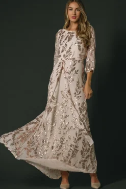 Baltic Born Destiny Sequin Maxi Dress | Rose Gold