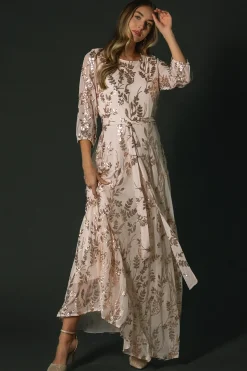 Baltic Born Destiny Sequin Maxi Dress | Rose Gold