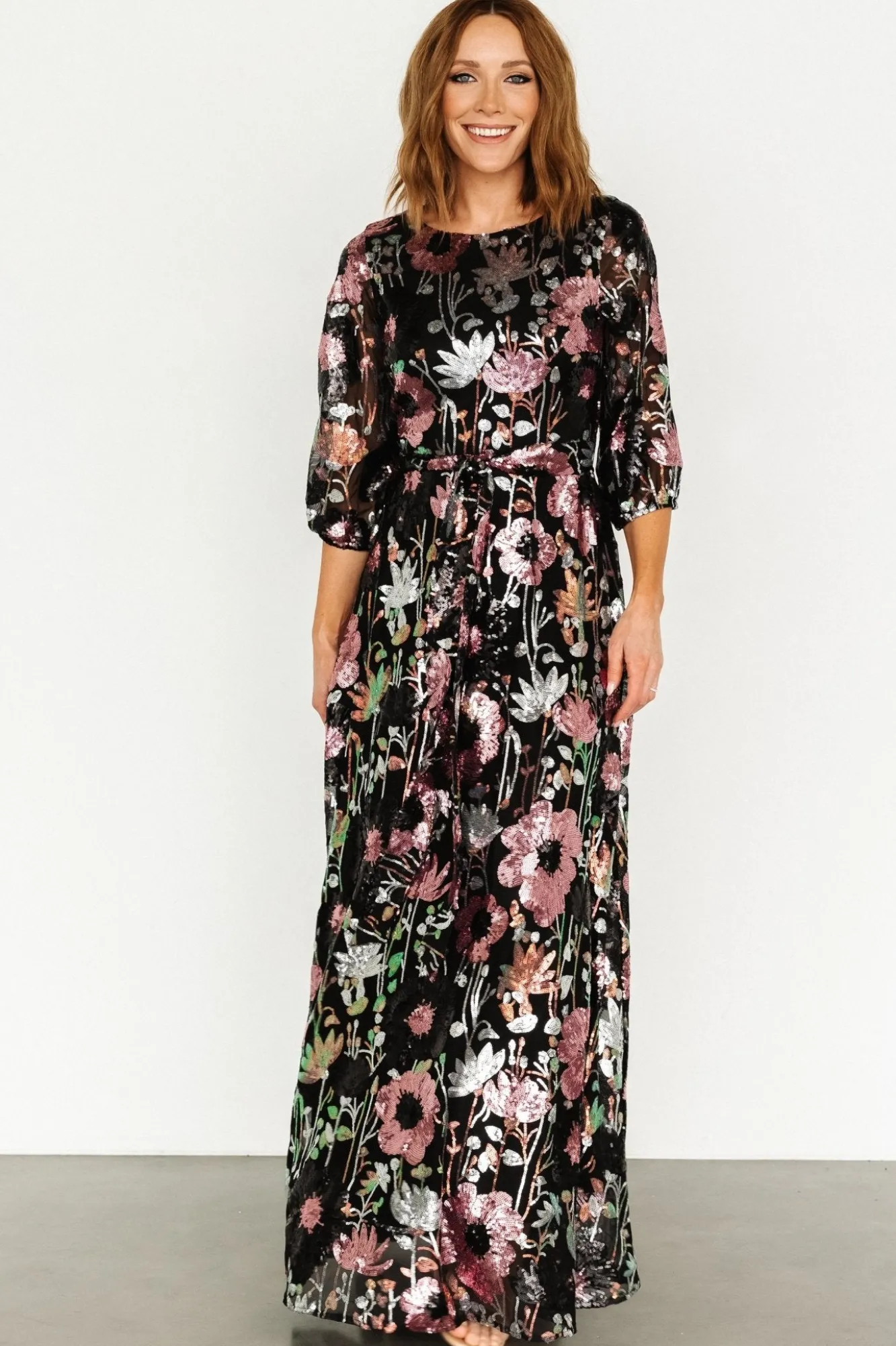 Baltic Born Destiny Sequin Maxi Dress | Black Multi