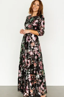 Baltic Born Destiny Sequin Maxi Dress | Black Multi