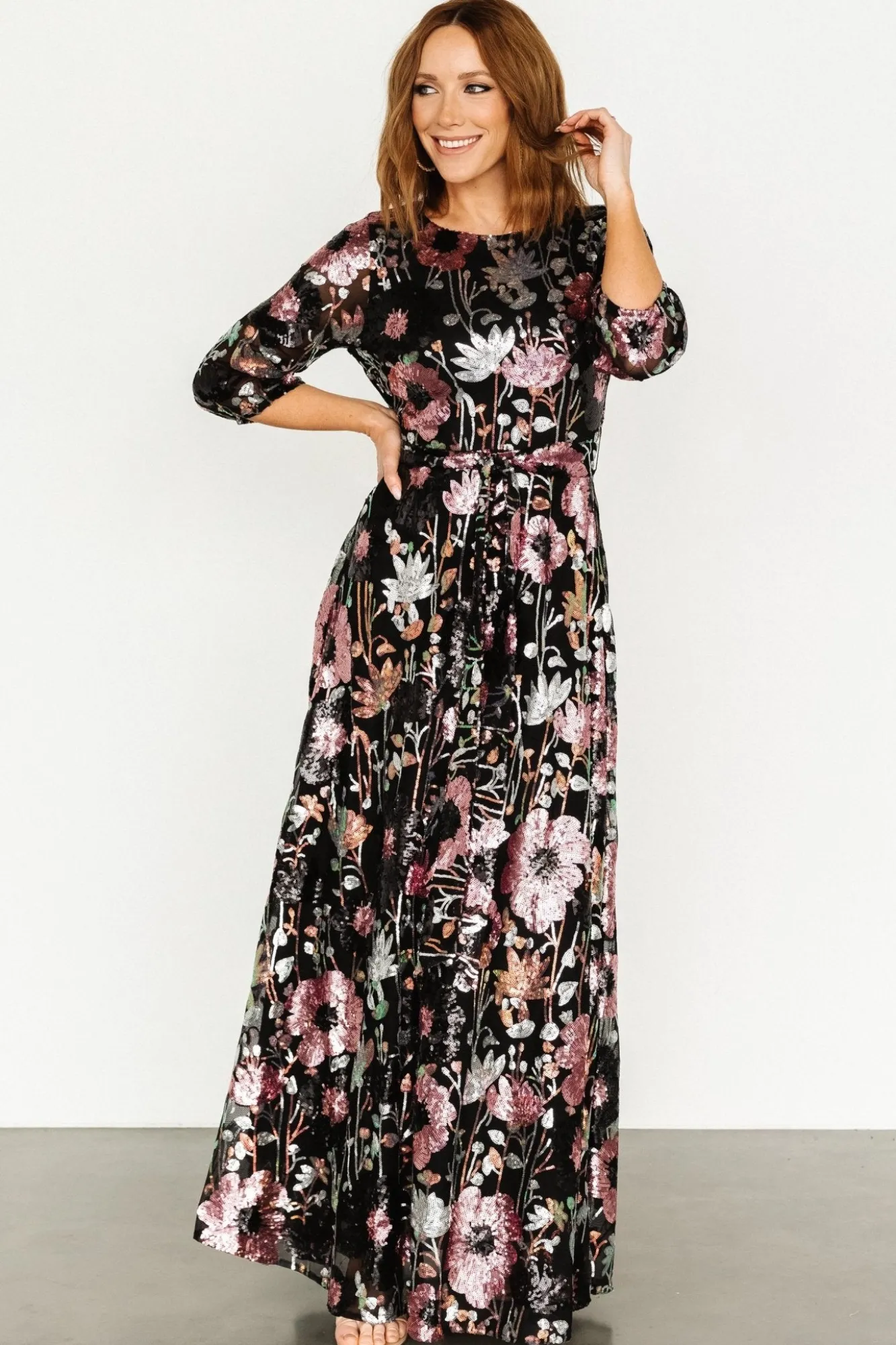 Baltic Born Destiny Sequin Maxi Dress | Black Multi