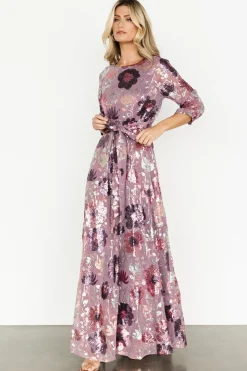 Baltic Born Destiny Sequin Maxi Dress | Lilac Floral