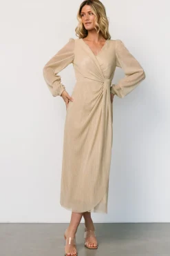 Baltic Born Devlyn Pleated Dress | Golden Shimmer