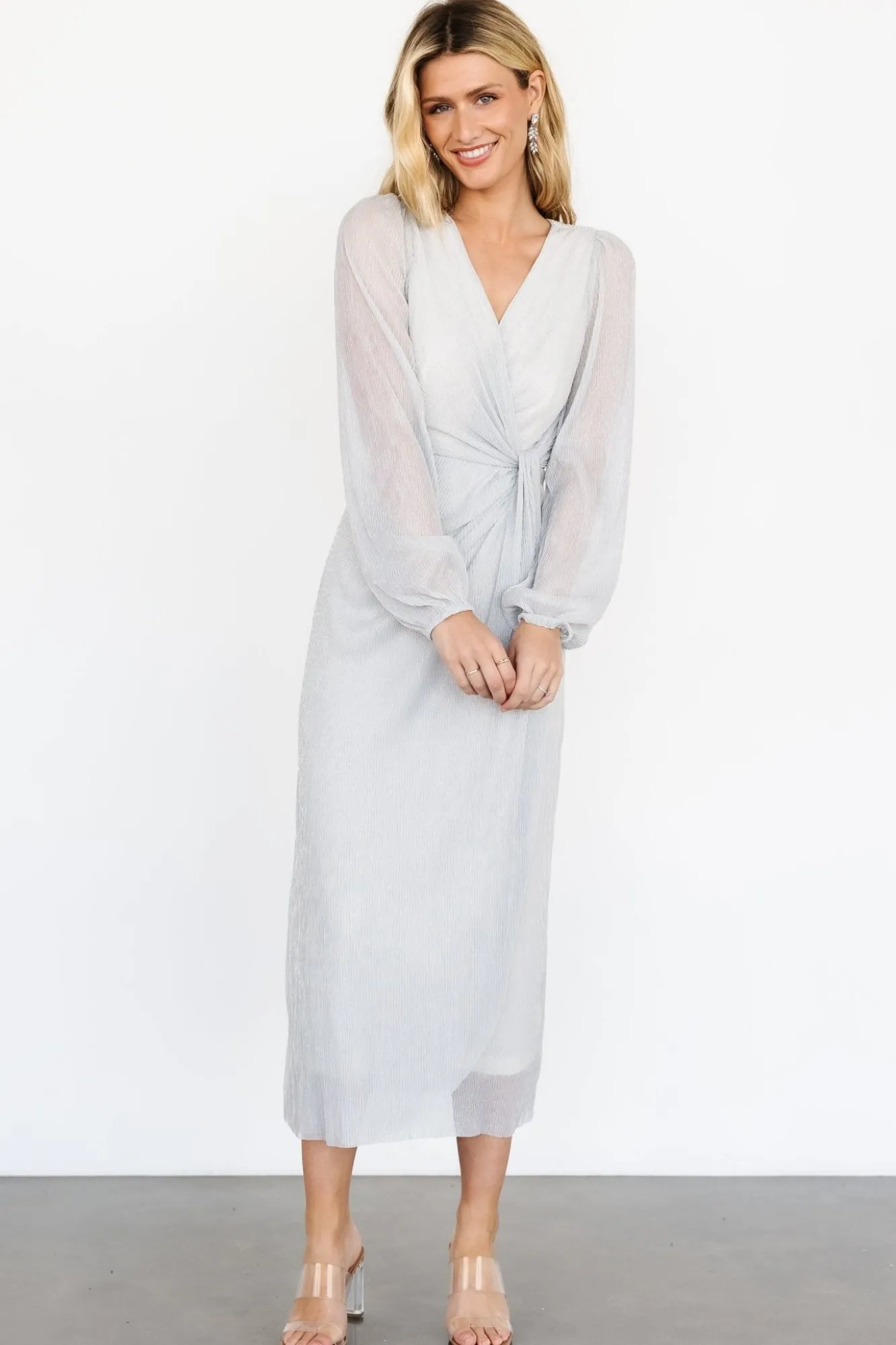 Baltic Born Devlyn Pleated Dress | Silver Shimmer