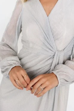 Baltic Born Devlyn Pleated Dress | Silver Shimmer