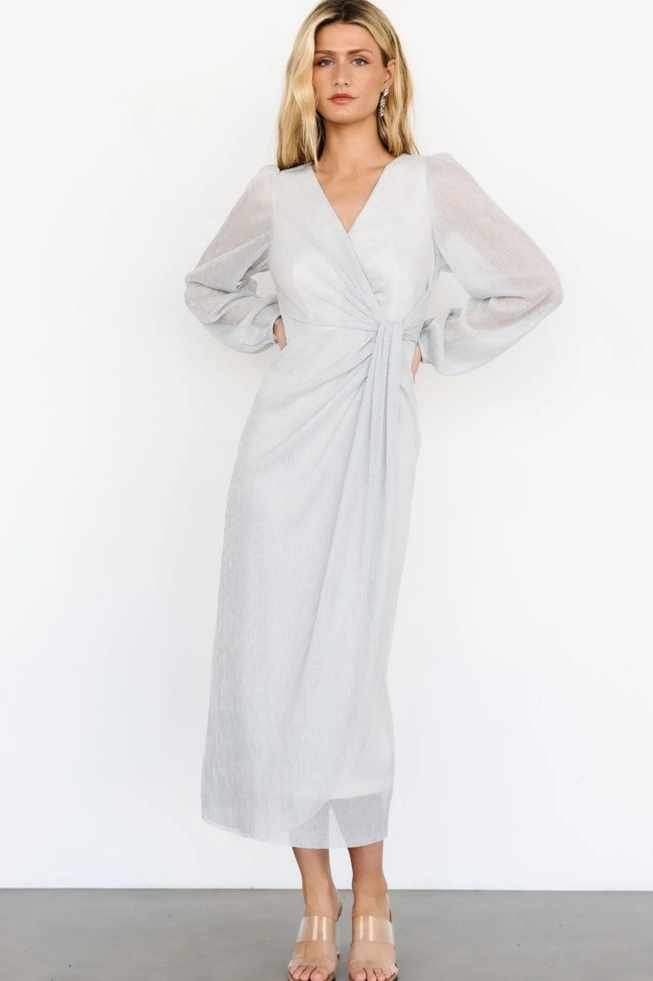 Baltic Born Devlyn Pleated Dress | Silver Shimmer