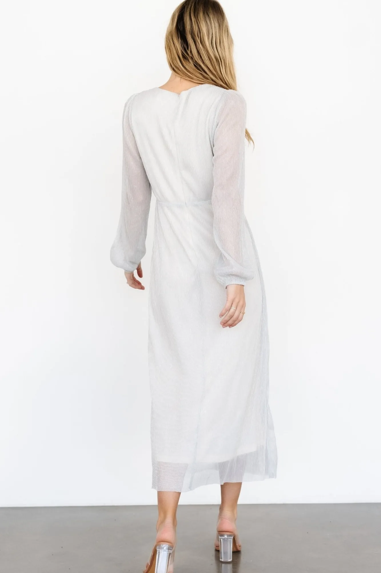 Baltic Born Devlyn Pleated Dress | Silver Shimmer