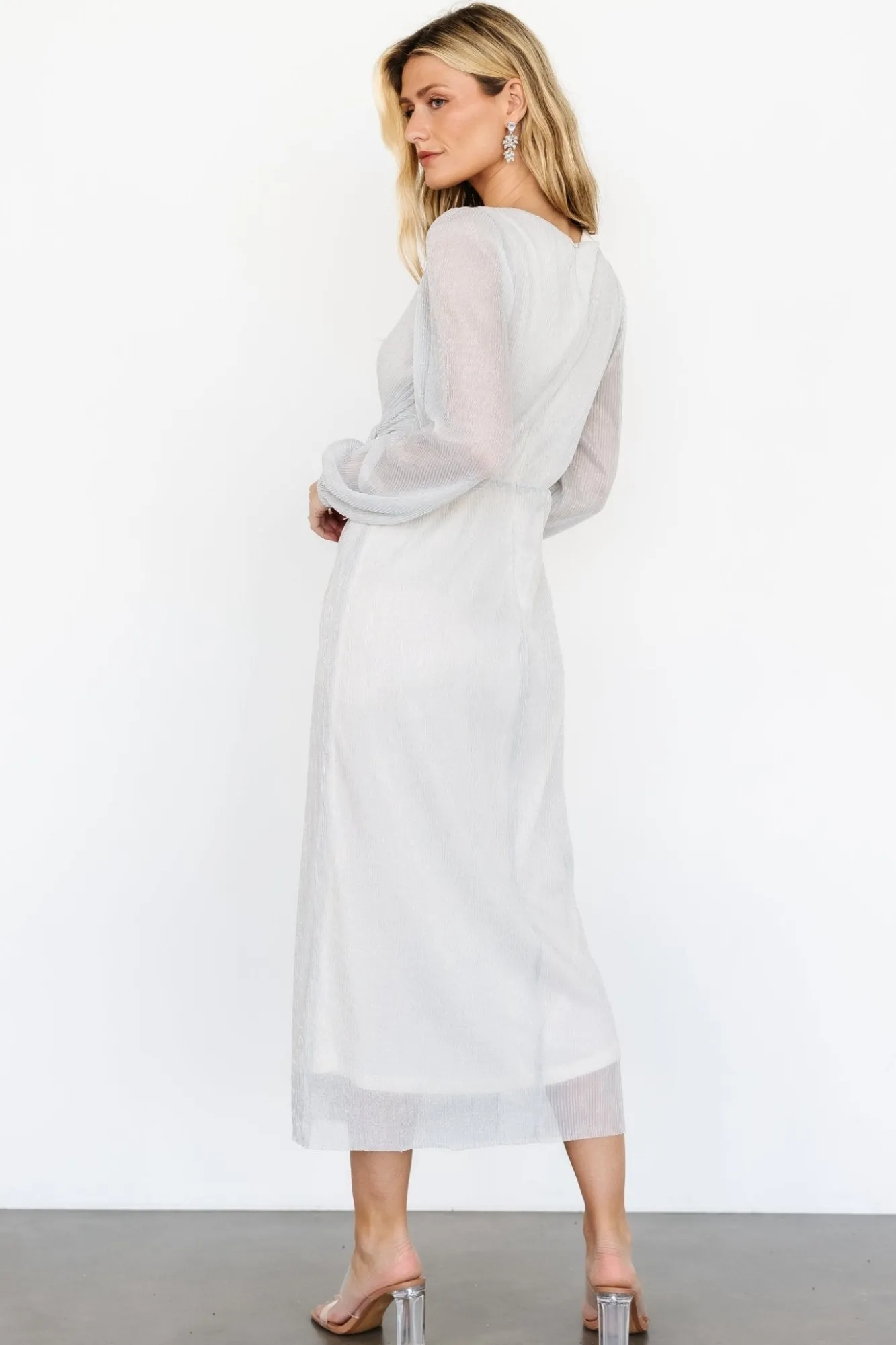 Baltic Born Devlyn Pleated Dress | Silver Shimmer